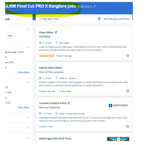 Final Cut Pro X internship jobs in Birmingham