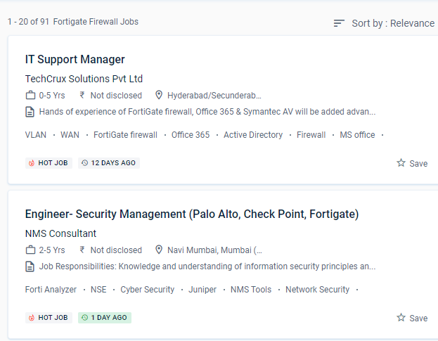 Fortinet Firewall internship jobs in Bristol