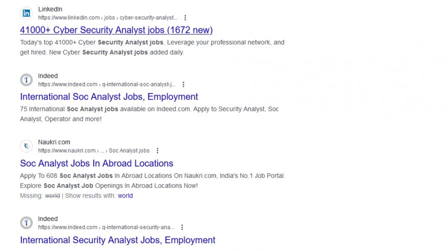 SOC Analyst internship jobs in Bath